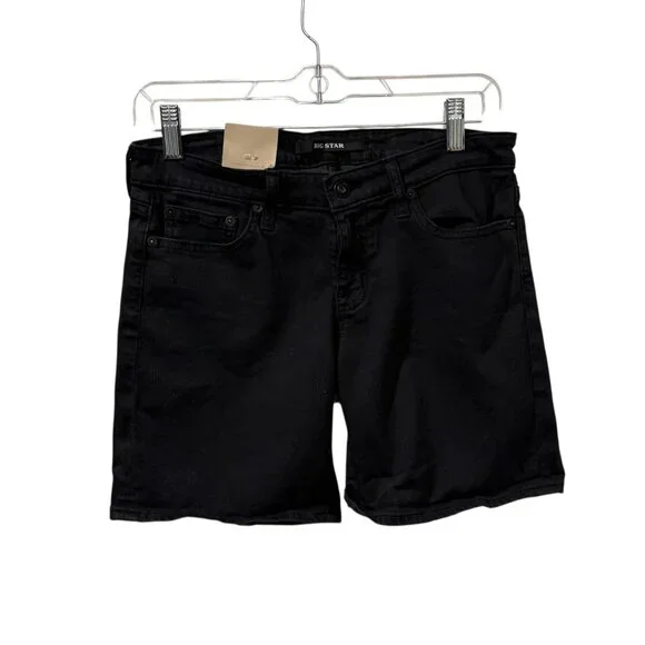 Big Star Womens Remy Low Rise Summer Black Denim Shorts Size 28 NWT - Picture 1 of 6